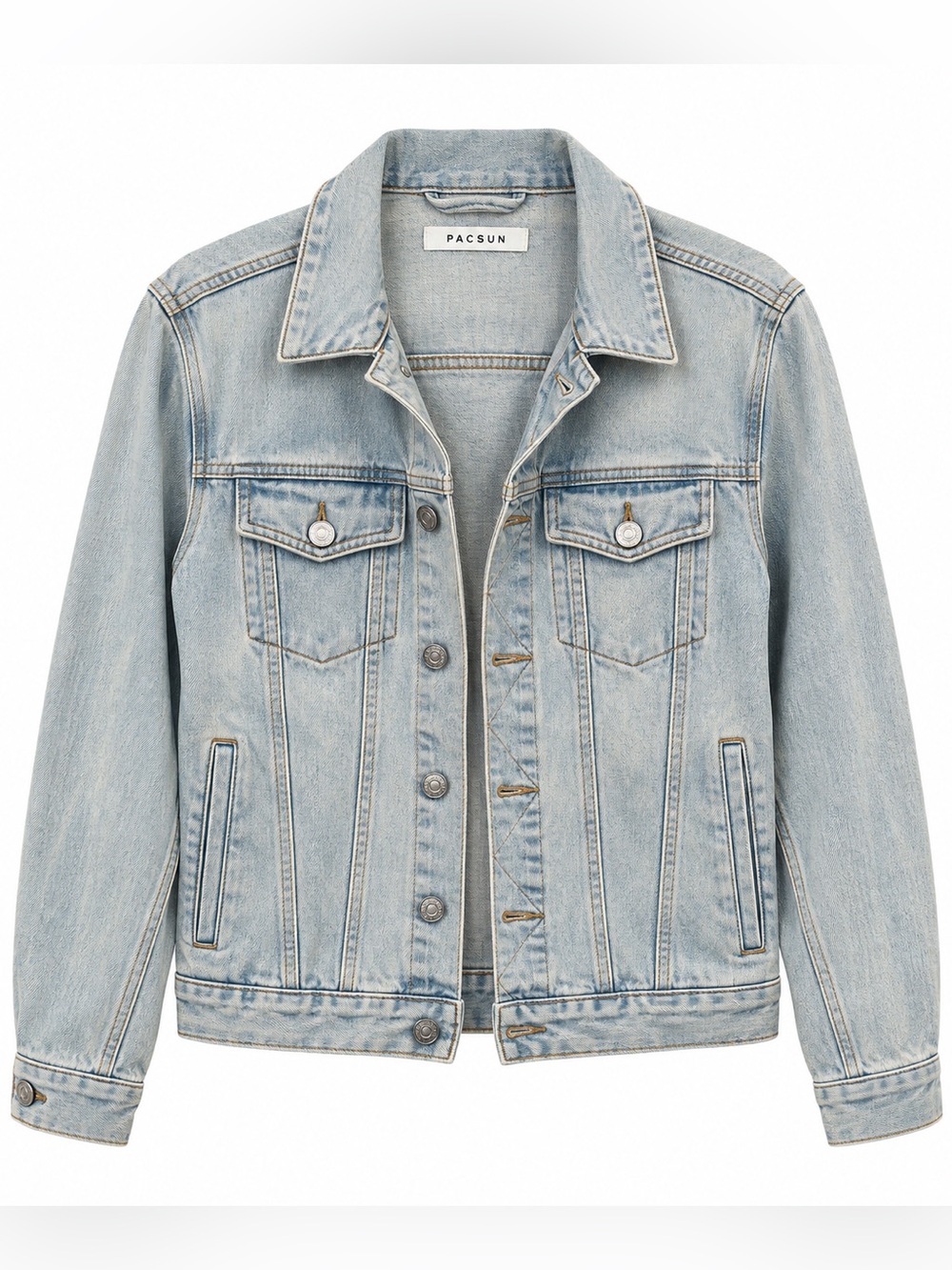 PACSUN light wash denim jacket boyfriend size small oversized cotton jacket
